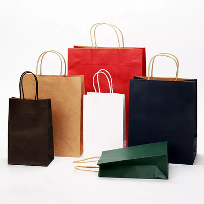 ถุงกระดาษบรรจุภัณฑ์ Takeout พิมพ์โลโก้ ถุงกระดาษคราฟท์เคลือบเงา TUV