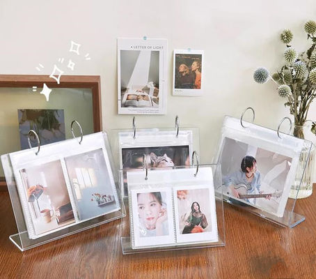 ปฏิทินอะคริลิกใสแบบกำหนดเองแสดงขาตั้งกรอบรูปสองด้าน