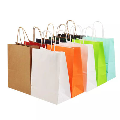 ถุงกระดาษบรรจุภัณฑ์ Takeout พิมพ์โลโก้ ถุงกระดาษคราฟท์เคลือบเงา TUV
