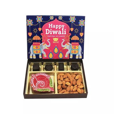 พิมพ์กล่องบรรจุของขวัญแต่งงานตกแต่งกล่องบรรจุผลไม้แห้ง Diwali ว่างเปล่า