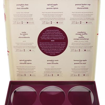 กล่องของขวัญกระดาษแข็งสี่เหลี่ยมผืนผ้า, กล่องชา 9 ช่องขนาด Cutomized