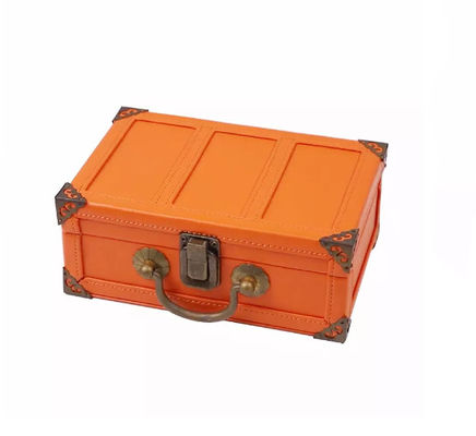 MDF PU Leather Box Flocking Perfume Suitcase Gift Box Handmade