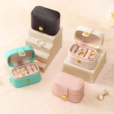 ODM Mini Travel กล่องใส่เครื่องประดับ Emboss PU Leather Portable SGS