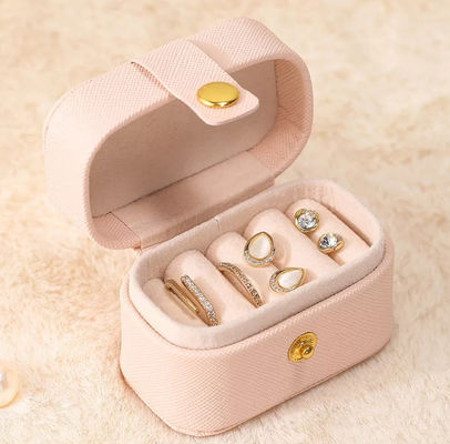 ODM Mini Travel กล่องใส่เครื่องประดับ Emboss PU Leather Portable SGS