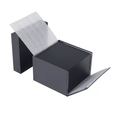 กล่องใส่นาฬิกาสีดำเคลือบด้านเดียวกล่องหนัง Pu Square Wood