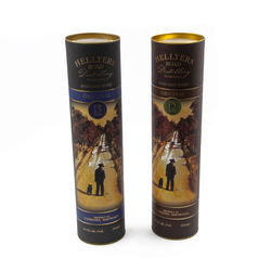 OEM ODM โลโก้ขวดไวน์ไม้กล่องของขวัญกล่องกระดาษหลอด