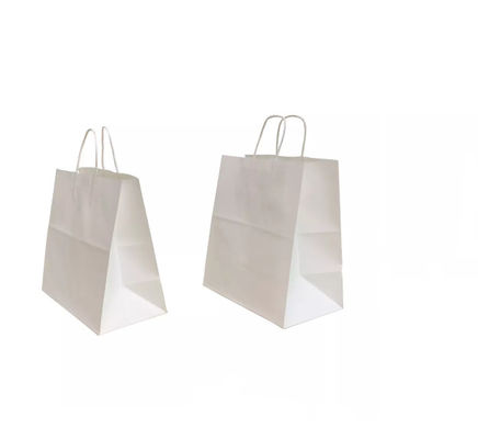 กระเป๋าถือกระดาษคราฟท์พกพา Takeaway Shopping Gift Bag บรรจุภัณฑ์ ODM