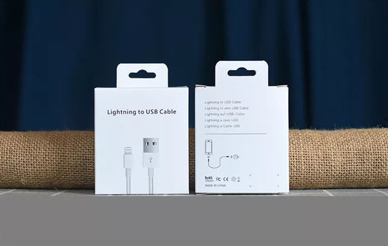 PMS Usb Charger Data Cable กล่องบรรจุภัณฑ์ Greaseproof Debossing
