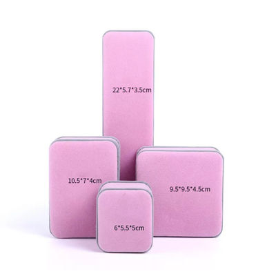 OEM แหวน สร้อยคอ กล่องบรรจุภัณฑ์ กล่องเครื่องประดับกำมะหยี่สีชมพู ISO9001