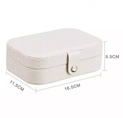 E457 Travel Jewelry Box กล่องของขวัญอัญมณีย่อยสลายได้หนัง PU แบบพกพา
