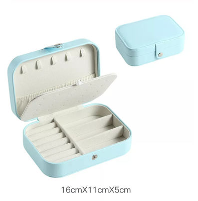E457 Travel Jewelry Box กล่องของขวัญอัญมณีย่อยสลายได้หนัง PU แบบพกพา