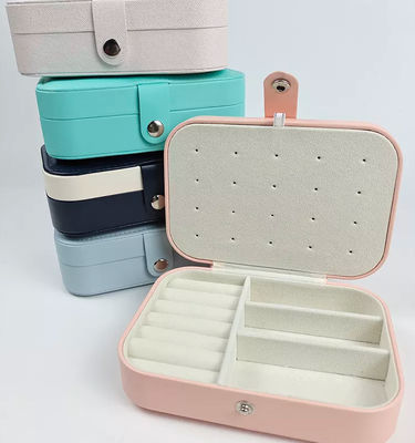 E457 Travel Jewelry Box กล่องของขวัญอัญมณีย่อยสลายได้หนัง PU แบบพกพา