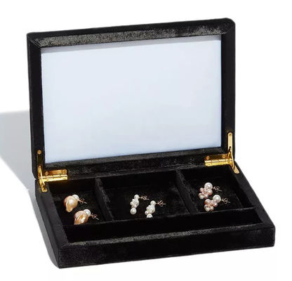 กล่องใส่เครื่องประดับกำมะหยี่ไม้กล่องใส่เครื่องประดับหรูหรา BSCI