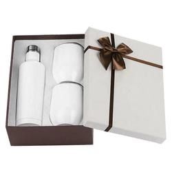 กล่องชุดของขวัญแก้วไวน์ขนาด 500 มล. 12 ออนซ์ Stemless Stainless Steel Insulated Sublimation