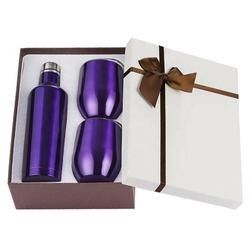 กล่องชุดของขวัญแก้วไวน์ขนาด 500 มล. 12 ออนซ์ Stemless Stainless Steel Insulated Sublimation