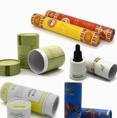 กล่องบรรจุภัณฑ์หลอดกระดาษหัตถกรรมกลมภาชนะบรรจุภัณฑ์เครื่องสำอางที่กำหนดเอง