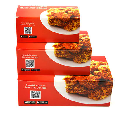 Takeaway กล่องบรรจุภัณฑ์อาหารแบบกำหนดเองกล่องไก่ทอดรีไซเคิล SGS