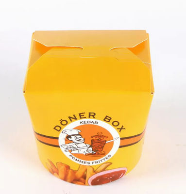 ก๋วยเตี๋ยวเคบับกล่องบรรจุอาหารแบบกำหนดเอง CMYK Takeout Food Boxes Disposable